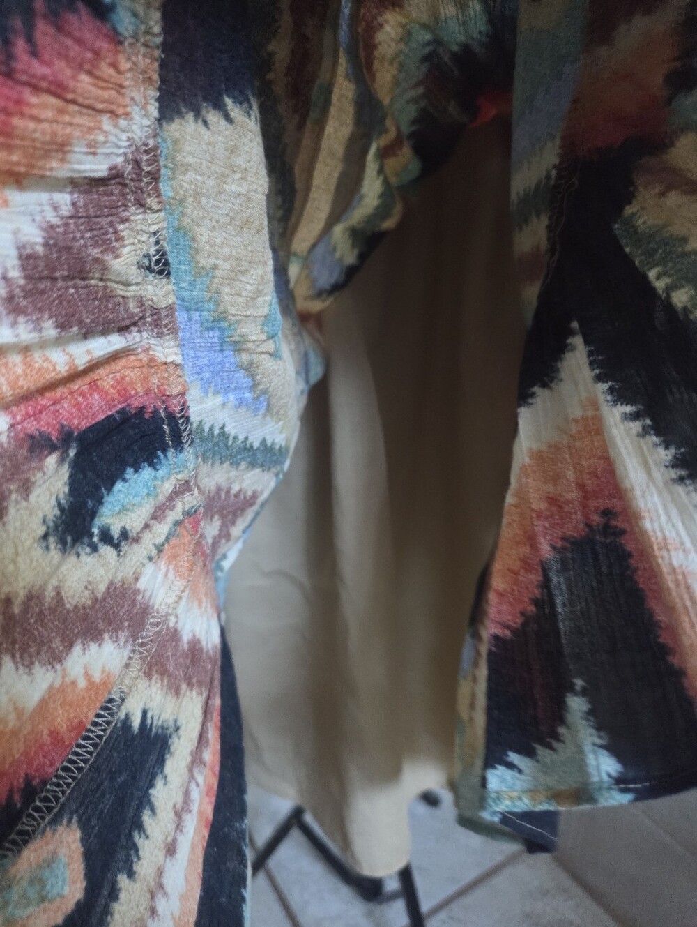 Lauren Ralph Lauren Multi-Color Aztec Tiered Skirt Western Boho Rodeo Size 14 - Picture 4 of 10